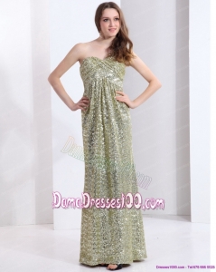 Exclusive One Shoulder Floor Length Sequined Long Dama Dress for 2015