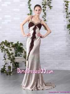 Multi Color Beading Long Dama Dresses with Backless and Brush Train