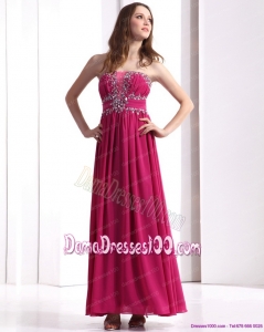 Sophisticated Strapless Floor Length 2015 Long Dama Dress with Beading