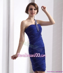 One Shoulder Dama Dresses with Ruffles and Beading