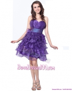 Pretty Sweetheart Short Plus Size Dama Dresses with Ruffled Layers