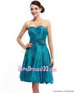 Ruching Sweetheart Dama Dresses with Hand Made Flowers