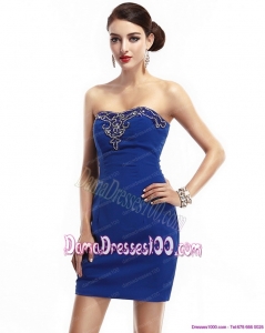 The Most Popular Strapless Short 2015 Dama Dresses with Appliques