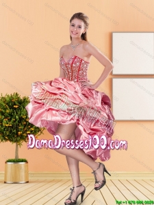 2015 New Style Sweetheart Group Buying Dama Dresses with Beading and Pick Ups
