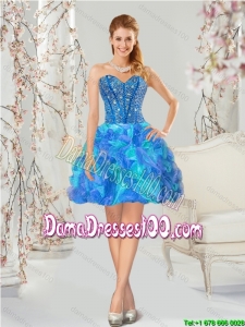 Beautiful Multi Color Dama Dresses with Beading and Ruffles for 2015