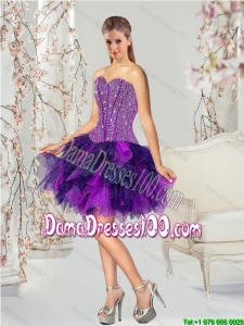 High Fashion Multi-color Cute Dama Dresses with Beading and Ruching
