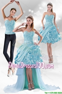 Perfect Sweetheart 2015Group Buying Dama Dresses with Beading and Ruffled Layers