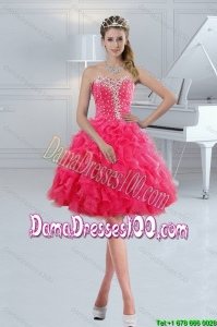 Sweetheart 2015 Cute Group Buying Dama Dresses with Ruffles and Beading