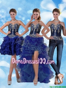 Most Popular Sweetheart Dama Dresses with Ruffled Layers and Embroidery