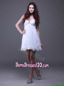 2016 Classical Mini Length White Dama Dresses with Sweetheart