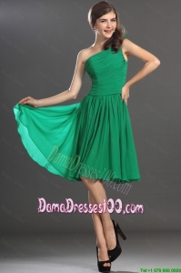 New Arrivals One Shoulder Short Dama Dresses in Green for 2016
