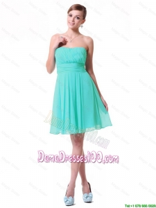 2016 Discount Strapless Mini Length Dama Dresses in Turquoise