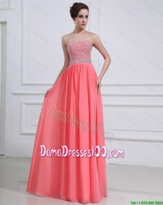 2016 Popular Watermelon Sweetheart Dama Dresses with Beading