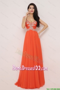 New Arrivals Brush Train Dama Dresses with High Slit and Beading