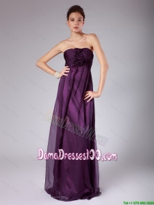 Perfect Ruched Sweetheart Dama Gowns with Hand Made Flowers