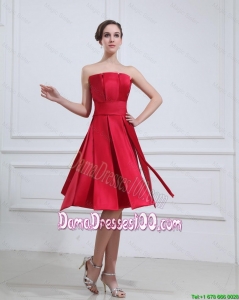 New Style Strapless Short Dama Gowns with Knee Length