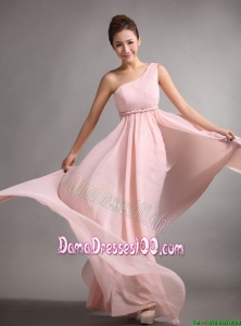Pretty Empire One Shoulder Dama Gowns with Belt and Ruching