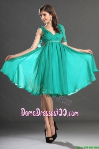 Custom Made Beading and Ruching Dama Dresses in Turquoise
