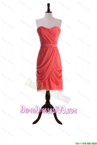 Most Popular Short Dama Dresses with Belt and Ruching