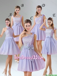 2016 Spring A Line Mini Length Wholesales Dama Dresses in Lavender