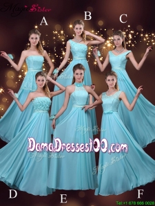 2016 Cheap Empire Aqua Blue Group Buying Dama Dresses