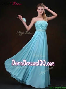 Most Popular Empire Strapless Dama Dresses with Appliques