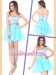 Beautiful Short Sweetheart Sequins Dama Dresses for Cocktail