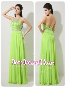 Classical Halter Top Beading Affordable Dama Dresses for 2016