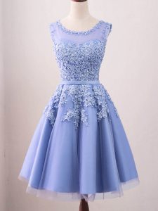 Lavender Scoop Neckline Lace Court Dresses for Sweet 16 Sleeveless Lace Up