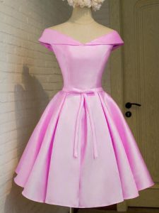 Charming Off The Shoulder Cap Sleeves Taffeta Quinceanera Court Dresses Belt Lace Up