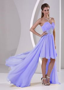 Lilac High-low Sweetheart Beaded Detachable Quince Dama Dresses