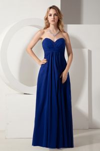 Royal Blue Formal Dress for Damas with Beaded Sweetheat Neck