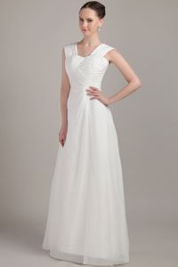Custom Made Square Neck White Long Quince Dama Dresses