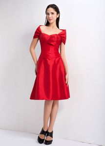 Sweetheart A-line Knee-length Red Bridesmaid Dress for Dama