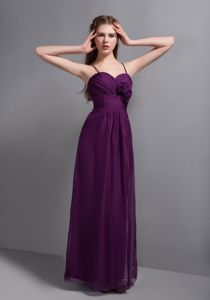 Spaghetti Straps Eggplant Purple Ankle-length 15 Dresses For Damas