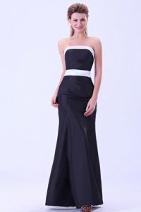 Black Strapless Ankle-length Dama Dress For Quinceaneras