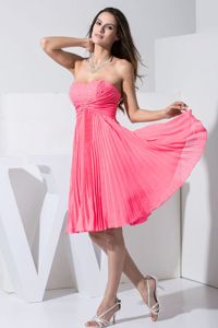 Beading Sweetheart Pleated Hot Pink Quinceanera Dama Dresses