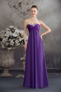 Purple Beaded Sweetheart Ruching Lace Up Quince Dama Dresses