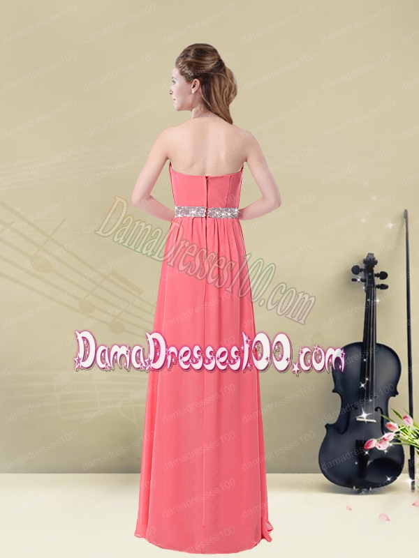 Brand New Strapless Beaded Dama Dresses Floor Length