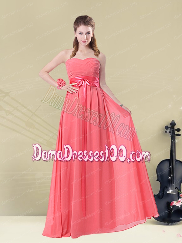 Exquisite Watermelon Dama Dresses with Ruch and Beading