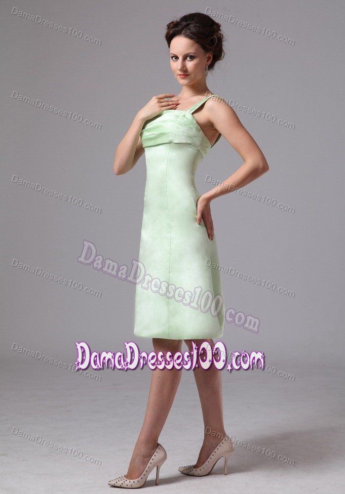 Apple Green Knee-length Dama Quince Dresses with Open Back