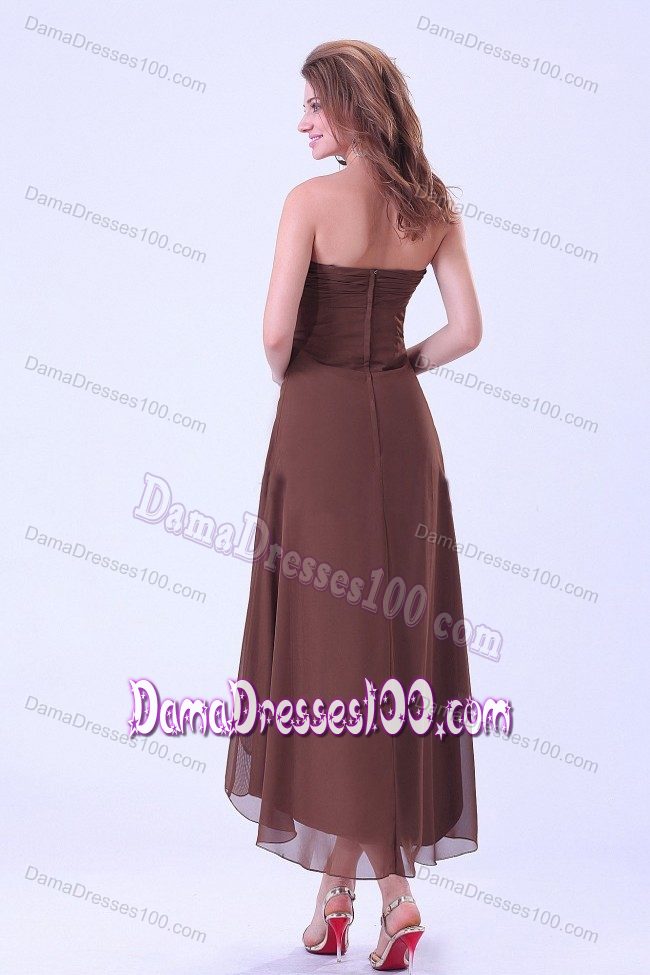 Brown Sweetheart 15 Dresses For Damas with Longer Back than Front