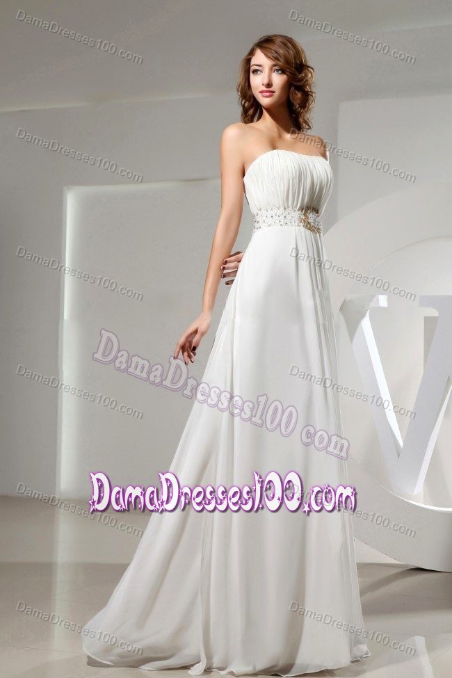 Ivory Sweetheart Ruching 15 Dresses For Damas with Waist Beaded