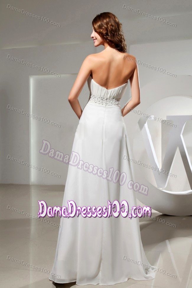 Ivory Sweetheart Ruching 15 Dresses For Damas with Waist Beaded