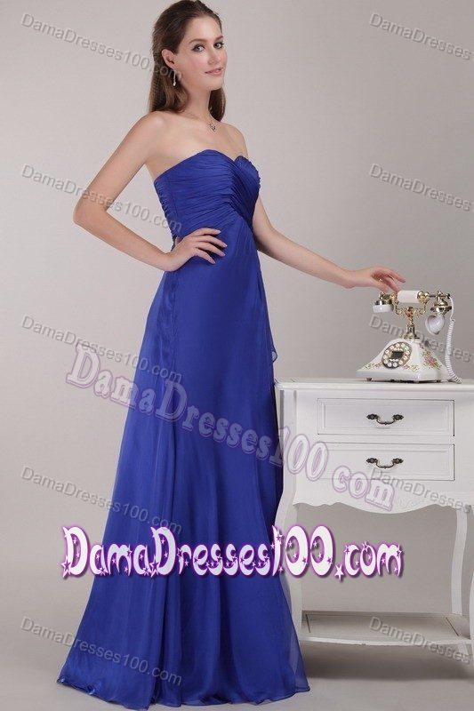 Royal Blue Empire Floor-length Sweetheart Dama Dress for Sweet 16