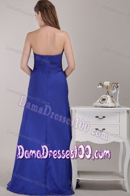 Royal Blue Empire Floor-length Sweetheart Dama Dress for Sweet 16