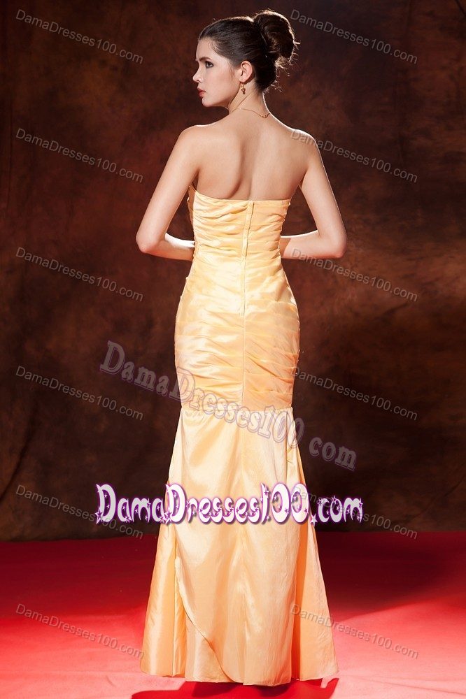 Mermaid Strapless Gold Formal Dresses for Damas Under 150