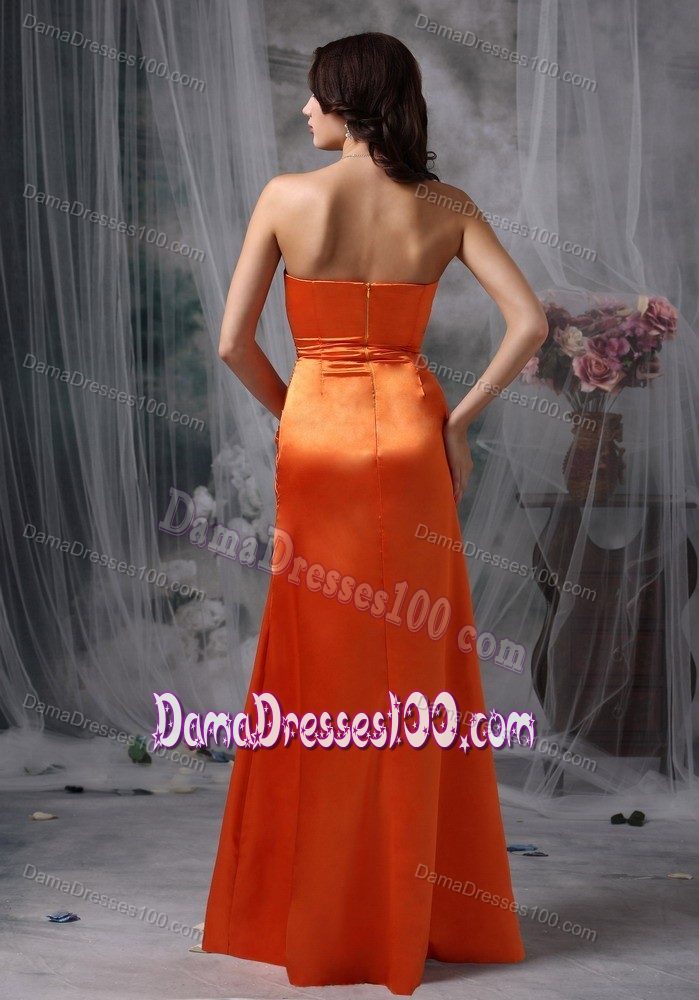 Simple Zipper-up Long Dama Quinceanera Dresses in Orange Red