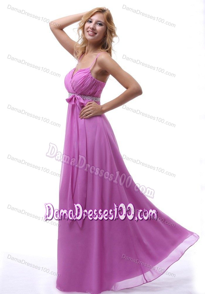Hot Sale Lavender Long Quinceanera Damas Dresses with Straps