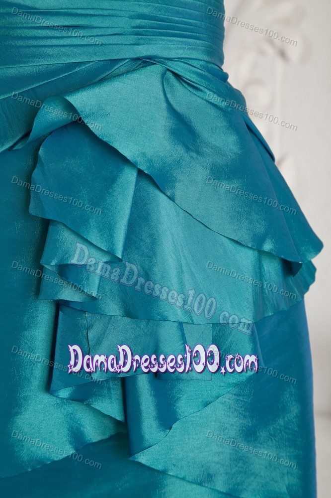 Hot Ruched Mini-length Quinceanera Damas Dresses in Turquoise